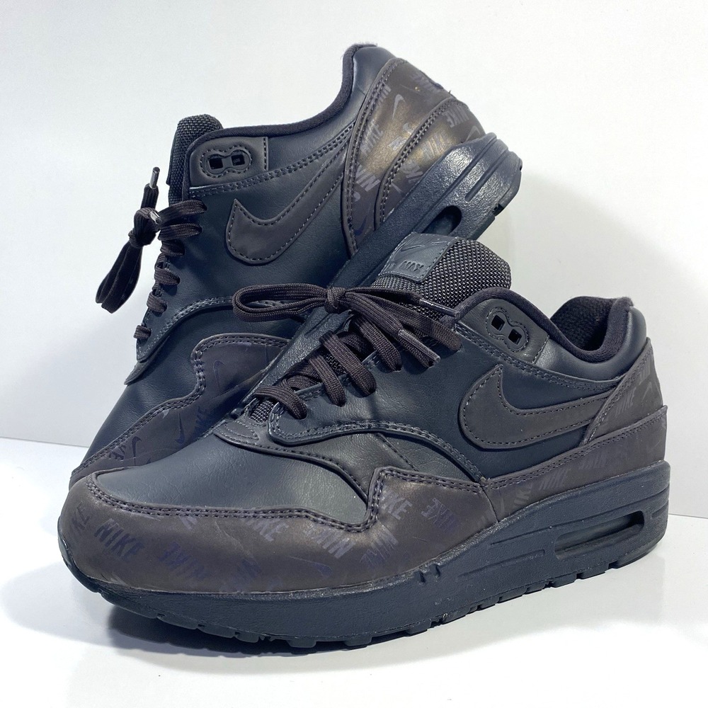 Nike Womens Size 9 Air Max 1 LX LUX Logo Print Oil Grey 917691-001